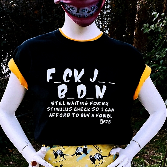 FJB Can't Even Afford to Buy a Vowel T-Shirt (#FJB, Biden Sucks) - Picture 2 of 3